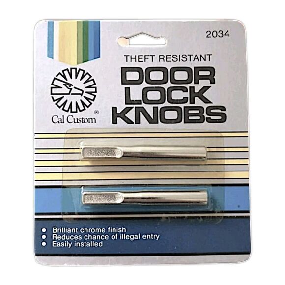 Car Door Anti Theft Knob Lock Cal Custom Replacements Silver Tone Universal New - Picture 12 of 12